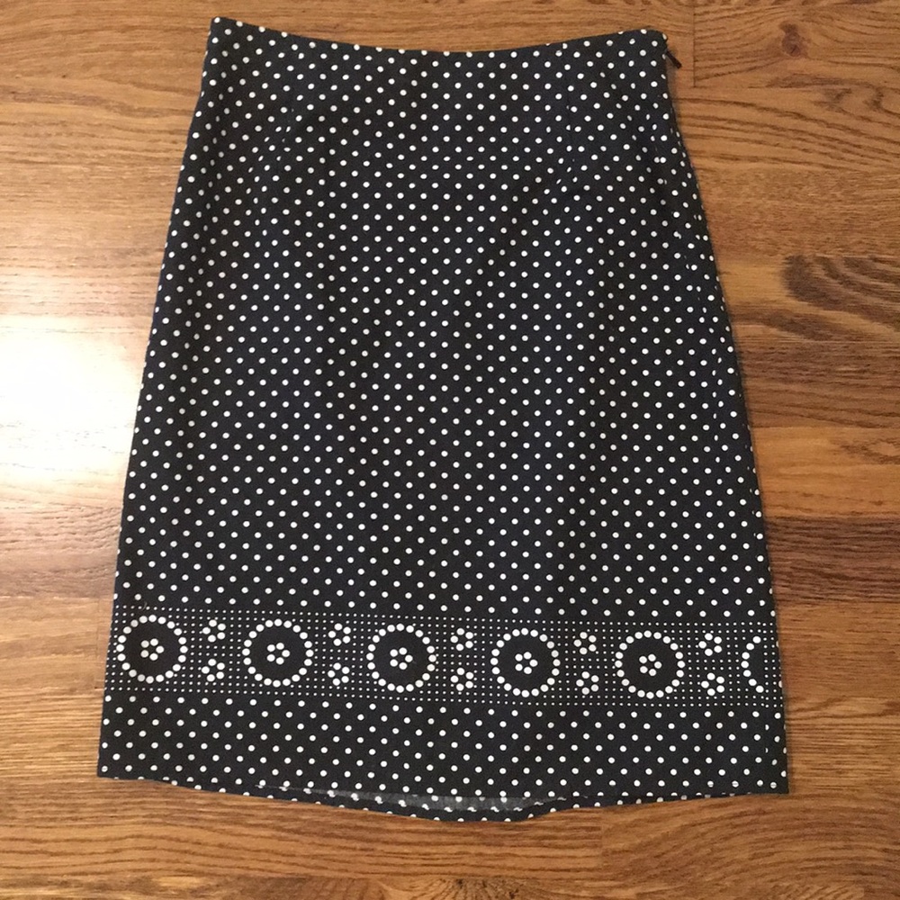 Black And White Pencil Skirt Polka Dotted